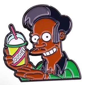 Apu Nahasapeemapetilon, The Simpsons Enamel Metal Pin, Apu Holding a Slushy